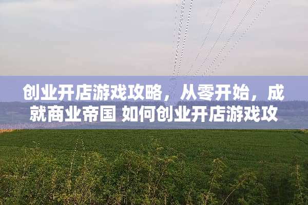 创业开店游戏攻略，从零开始，成就商业帝国 如何创业开店游戏攻略