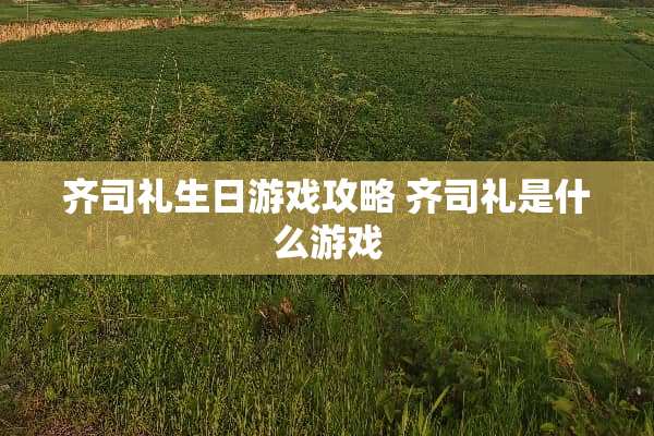 齐司礼生日游戏攻略 齐司礼是什么游戏