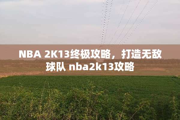 NBA 2K13终极攻略，打造无敌球队 nba2k13攻略