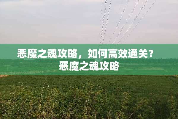 恶魔之魂攻略，如何高效通关？ 恶魔之魂攻略