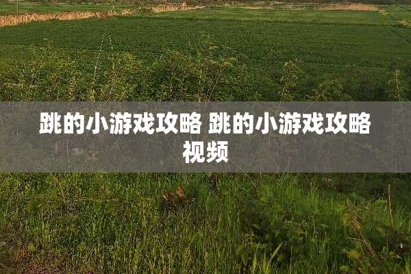 跳的小游戏攻略 跳的小游戏攻略视频