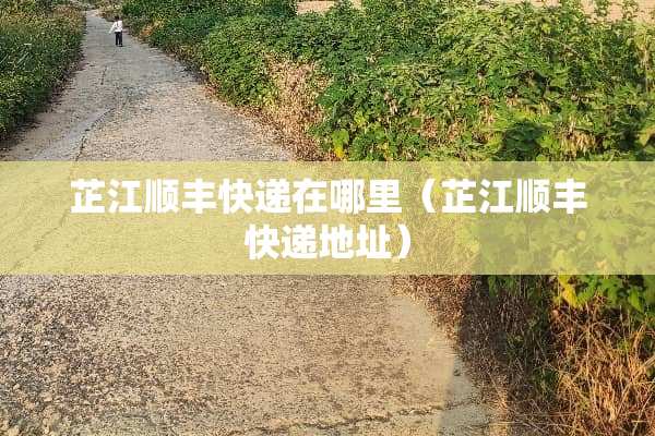 芷江顺丰快递在哪里（芷江顺丰快递地址）