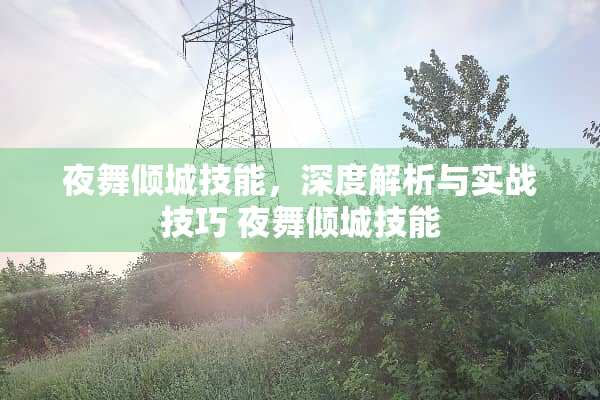 夜舞倾城技能，深度解析与实战技巧 夜舞倾城技能