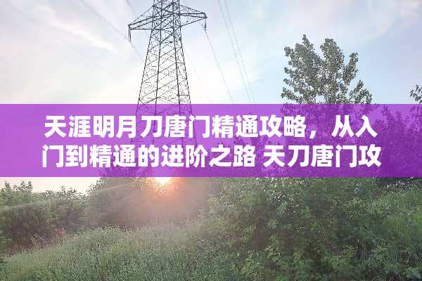 天涯明月刀唐门精通攻略，从入门到精通的进阶之路 天刀唐门攻略