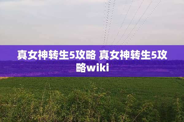 真女神转生5攻略 真女神转生5攻略wiki