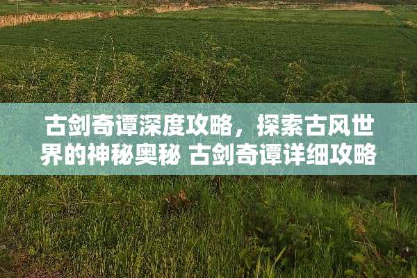 古剑奇谭深度攻略，探索古风世界的神秘奥秘 古剑奇谭详细攻略