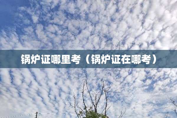 锅炉证哪里考（锅炉证在哪考）