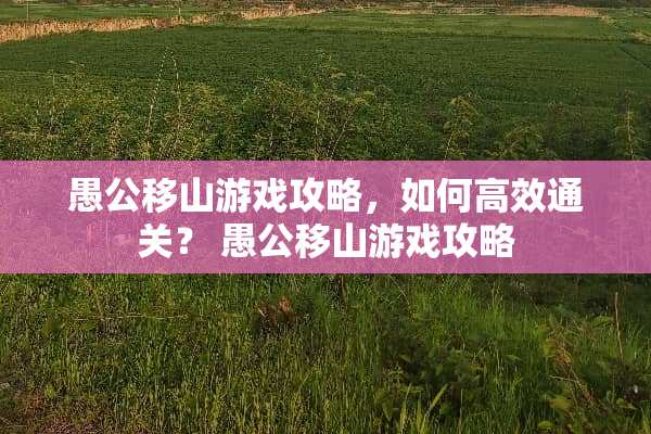 愚公移山游戏攻略，如何高效通关？ 愚公移山游戏攻略