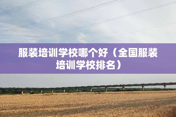 服装培训学校哪个好（全国服装培训学校排名）