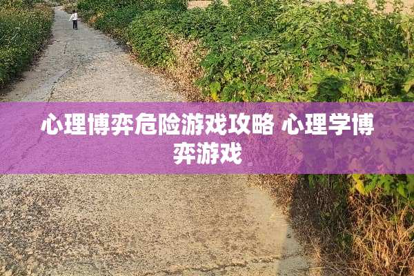 心理博弈危险游戏攻略 心理学博弈游戏