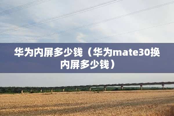 华为内屏多少钱（华为mate30换内屏多少钱）