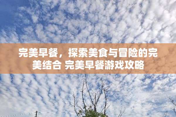 完美早餐，探索美食与冒险的完美结合 完美早餐游戏攻略