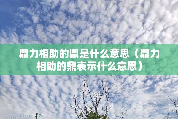 鼎力相助的鼎是什么意思（鼎力相助的鼎表示什么意思）