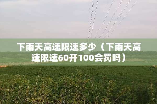 下雨天高速限速多少（下雨天高速限速60开100会罚吗）
