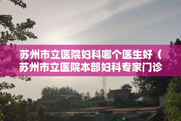 苏州市立医院妇科哪个医生好（苏州市立医院本部妇科专家门诊）