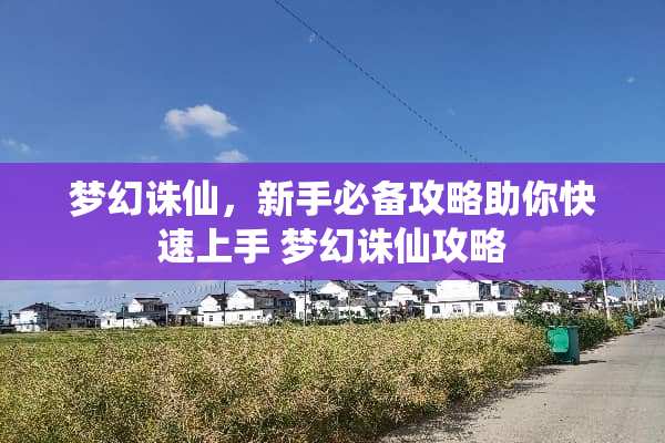 梦幻诛仙，新手必备攻略助你快速上手 梦幻诛仙攻略