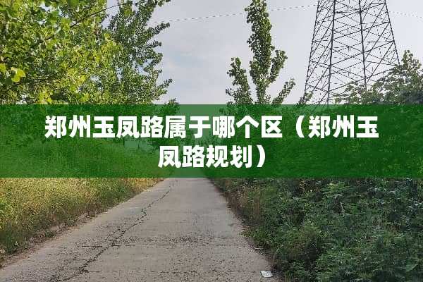郑州玉凤路属于哪个区（郑州玉凤路规划）