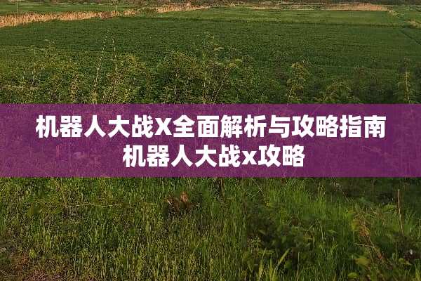 机器**战X全面解析与攻略指南 机器**战x攻略