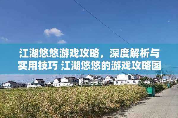 江湖悠悠游戏攻略，深度解析与实用技巧 江湖悠悠的游戏攻略图