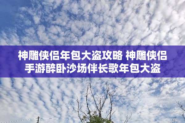 神雕侠侣年包大盗攻略 神雕侠侣手游醉卧沙场伴长歌年包大盗