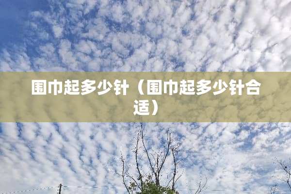 围巾起多少针（围巾起多少针合适）