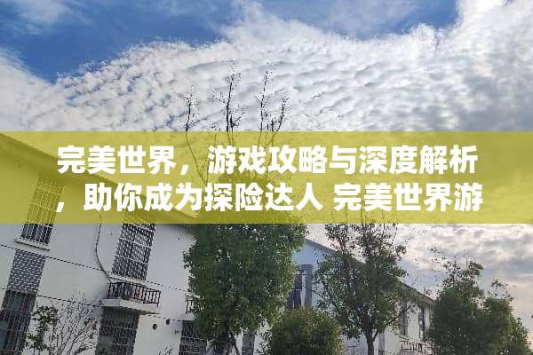 完美世界，游戏攻略与深度解析，助你成为探险达人 完美世界游戏攻略