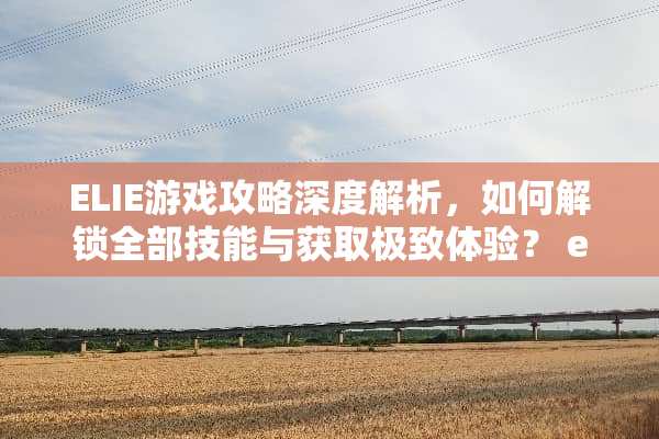 ELIE游戏攻略深度解析，如何解锁全部技能与获取极致体验？ elie游戏攻略