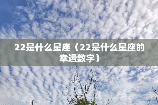 22是什么星座（22是什么星座的幸运数字）