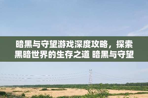 暗黑与守望游戏深度攻略，探索黑暗世界的生存之道 暗黑与守望游戏攻略
