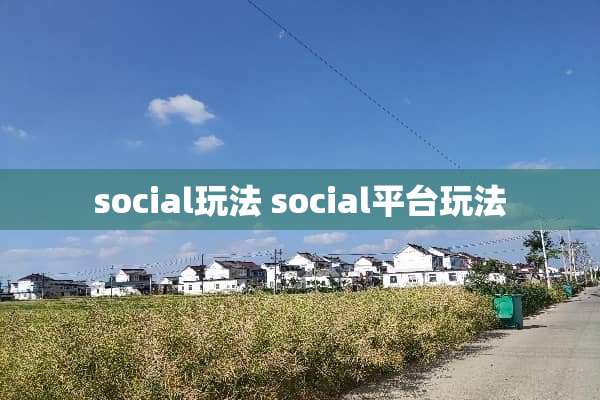 social玩法 social平台玩法