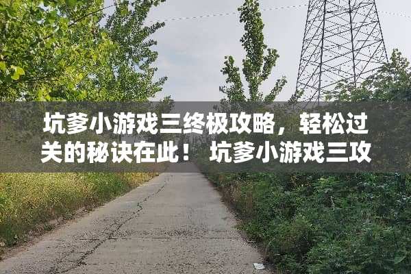 坑爹小游戏三终极攻略，轻松过关的秘诀在此！ 坑爹小游戏三攻略