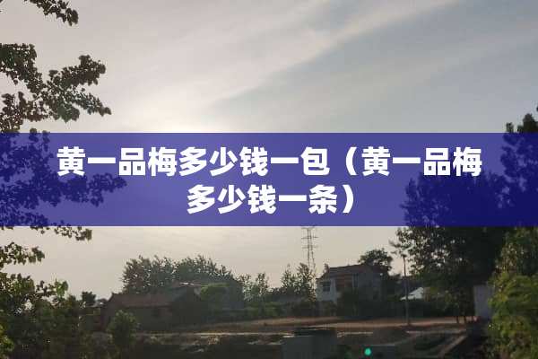 黄一品梅多少钱一包（黄一品梅多少钱一条）