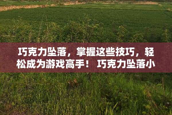巧克力**，掌握这些技巧，轻松成为游戏高手！ 巧克力**小游戏攻略