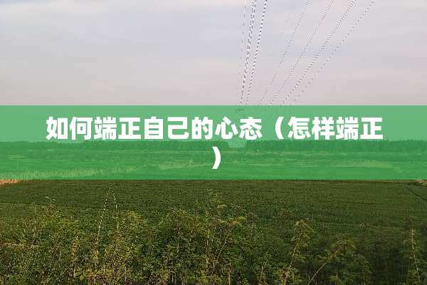 如何端正自己的心态（怎样端正）