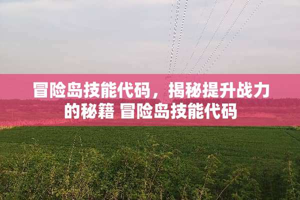 冒险岛技能代码，揭秘提升战力的秘籍 冒险岛技能代码
