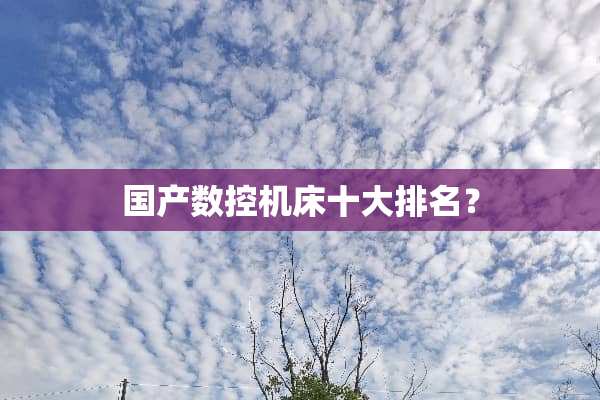 国产数控机床十大排名？