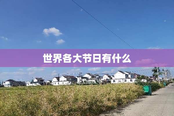 世界各大节日有什么