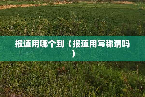 报道用哪个到（报道用写称谓吗）