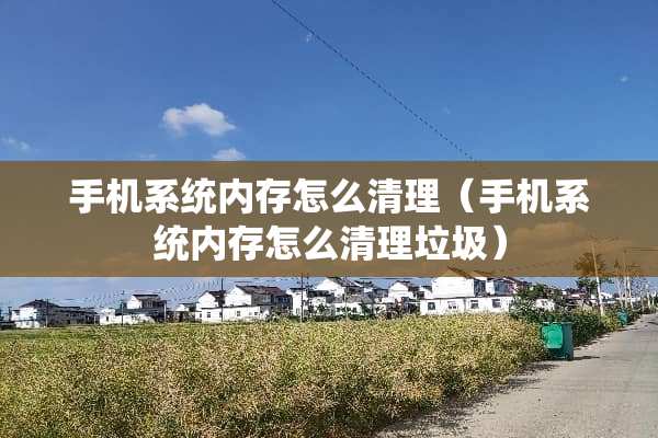 手机系统内存怎么清理（手机系统内存怎么清理垃圾）