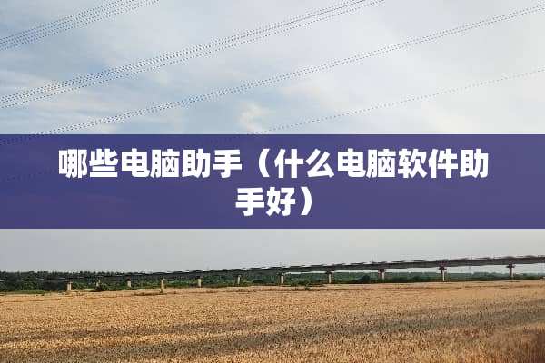 哪些电脑助手（什么电脑软件助手好）