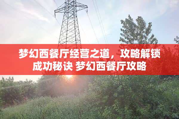 梦幻西餐厅经营之道，攻略解锁成功秘诀 梦幻西餐厅攻略
