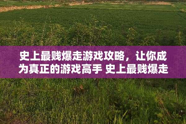 史上最贱爆走游戏攻略，让你成为真正的游戏高手 史上最贱爆走游戏攻略