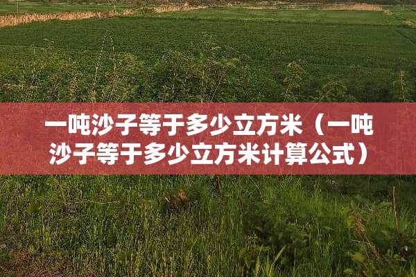 一吨沙子等于多少立方米（一吨沙子等于多少立方米计算公式）