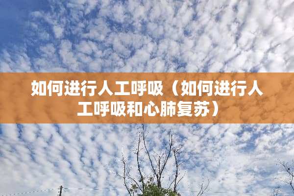 如何进行人工呼吸（如何进行人工呼吸和心肺复苏）