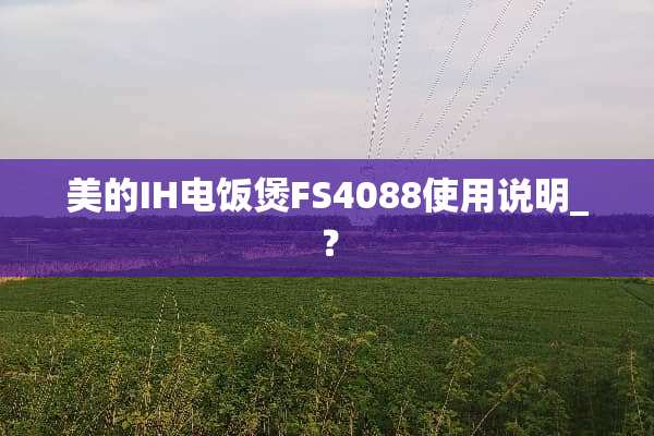 美的IH电饭煲FS4088使用说明_？