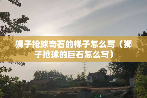 狮子抢球奇石的样子怎么写（狮子抢球的巨石怎么写）