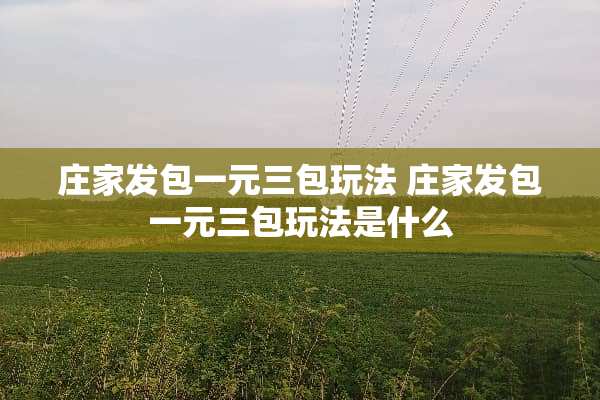 **发包一元三包玩法**发包一元三包玩法是什么