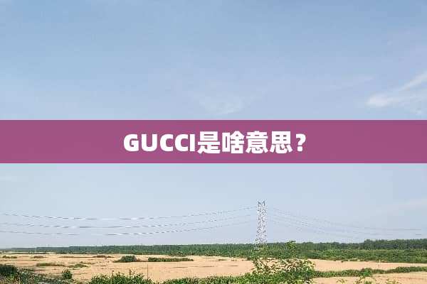 GUCCI是啥意思？