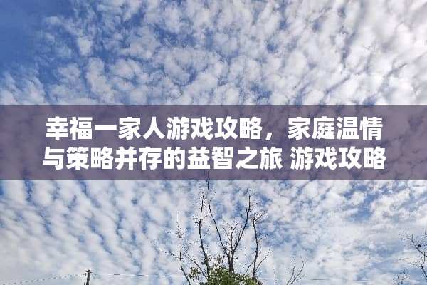 幸福一家人游戏攻略，家庭温情与策略并存的益智之旅 游戏攻略幸福一家人