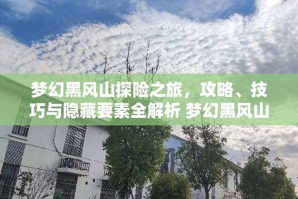 梦幻黑风山探险之旅，攻略、技巧与隐藏要素全解析 梦幻黑风山攻略